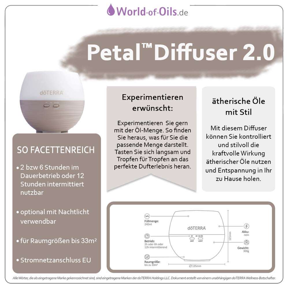doTERRA Petal Diffuser Trio mit Lavendel und Wild Orange