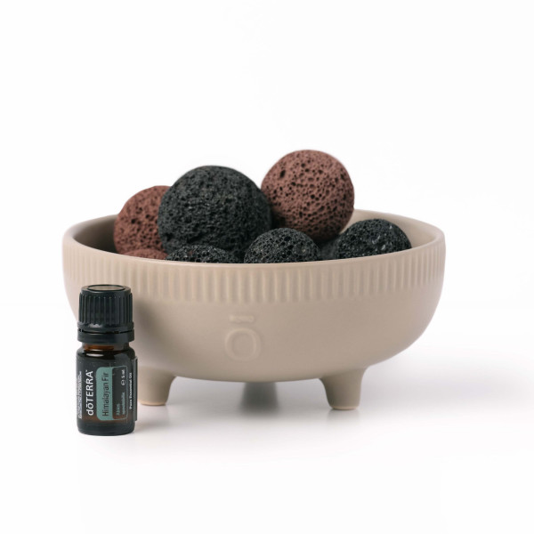 doTERRA Lava Rock Passiv-Diffuser mit Schale &amp; 5ml Himalaya-Tanne